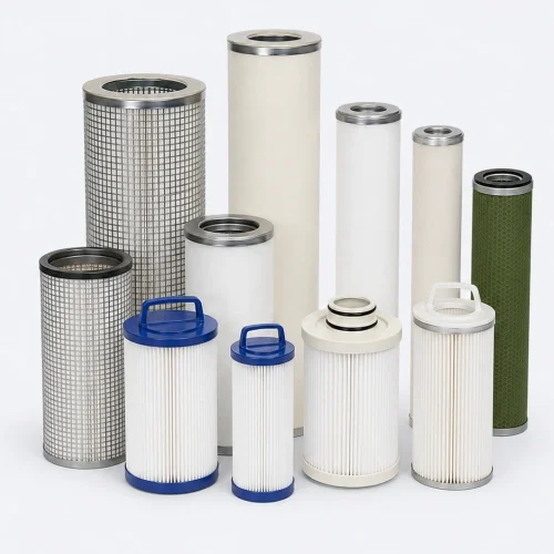 Replacement filter elements set for industrial filtration maintenance